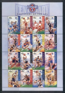 Australia-1996-Centenary-of-AFL-sheetlet-CTO