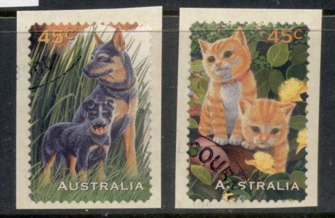 Australia-1996-Pets-Stamp-Collecting-Month-PS-ex-coil-CTO