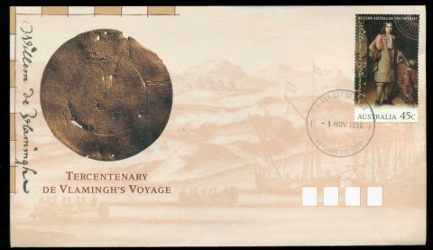 Australia-1996-Tercentenary-of-De-Vlaminghs-Voyage-FDC