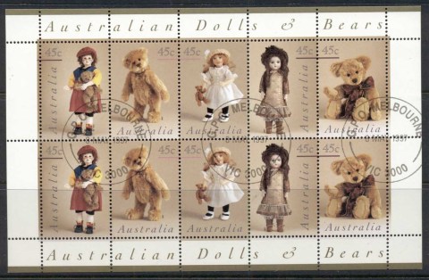 Australia-1997-Australian-Dolls-Bears-sheetlet-CTO