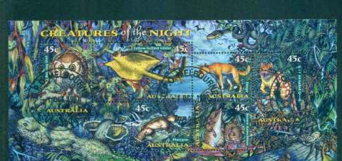 Australia-1997-Creatures-of-the-Night-MS-FDI-CTO-lot52128