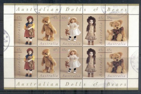 Australia-1997-Dolls-Bears-sheetlet-FU