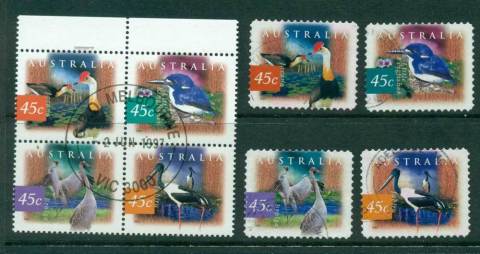 Australia-1997-Wetlands-Birds-Block-PS-CTO-Lot23855