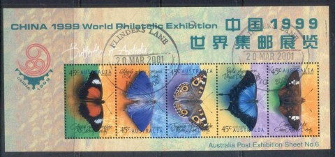 Australia-1998-Australian-Butterflies-China-99-MS-FU