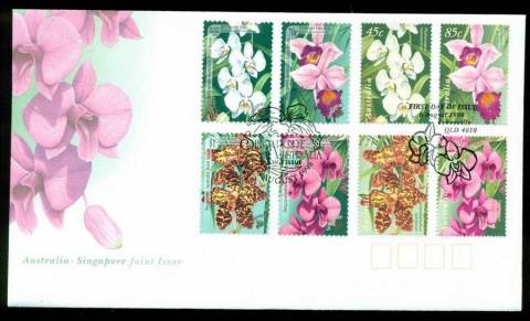 Australia-1998-Native-Orchids-Joint-Singapore-FDC-Lot19487