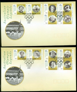 Australia-1998-Olympic-Legends-2x-FDC-Lot19474