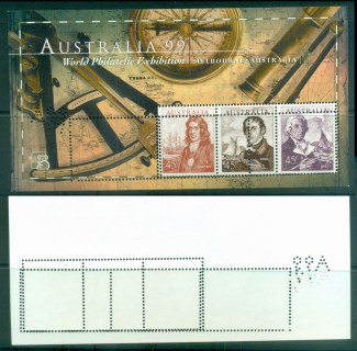 Australia-1999-Navigators-Perfin-A99-ERROR-MS-MUH-lot81186