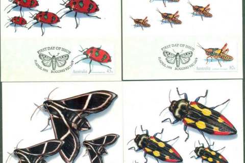 Australia-1991-Insects-Maximum-Cards-4-lot49210