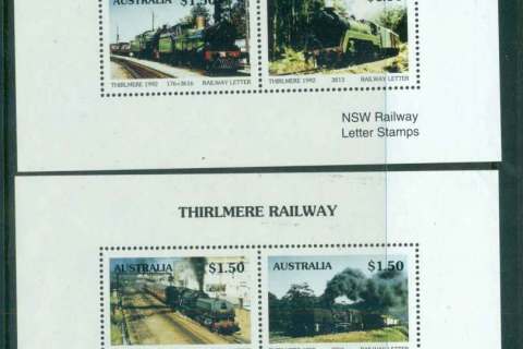 Australia-1992-Thirlmere-Railway-Trains-2xMS-MUH-lot51871