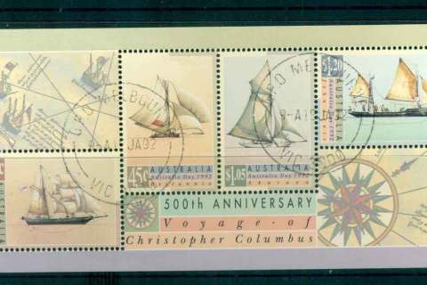 Australia-1992-Voyage-of-Columbus-MS-FDI-CTO-lot52110