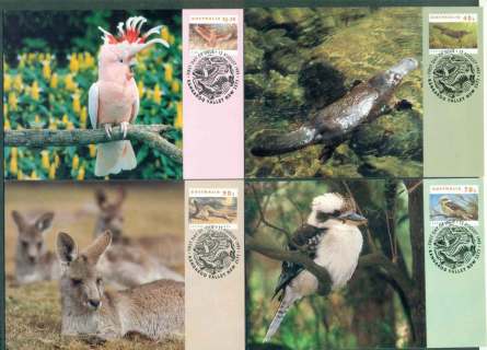Australia-1993-Native-Wildlife-Maximum-Cards-4-lot49198