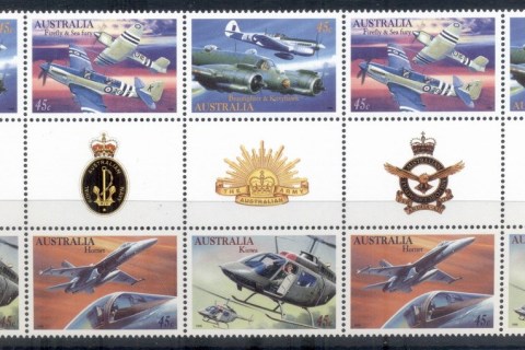 Australia-1996-Military-Aviation-gutter-blk10-MUH