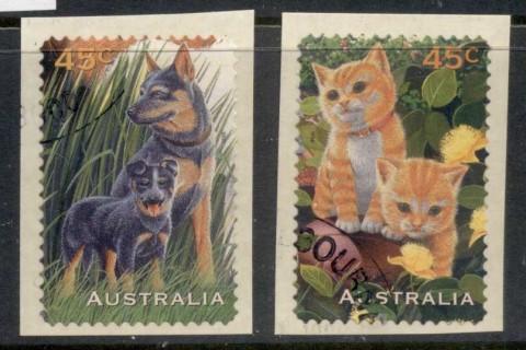 Australia-1996-Pets-Stamp-Collecting-Month-PS-ex-coil-CTO