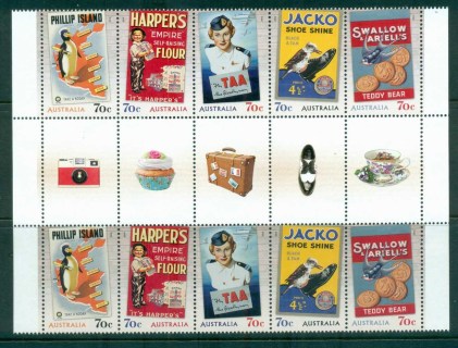 Australia-2014-Nostalgic-Advertisements-Gutter-Blk10-MUH-lot82926