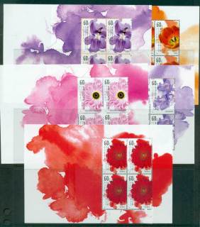 Australia-2011-Flowers-5x-Booklet-Panes-ex-Prestige-Booklet-PB-MUH-lot34180