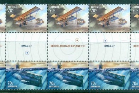 Australia-2014-Centenary-of-Military-Aviation-Submarines-Gutter-str-10-MUH-lot81784