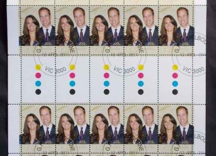 Australia-2011-60c-Royal-Wedding-CTO-Sheet