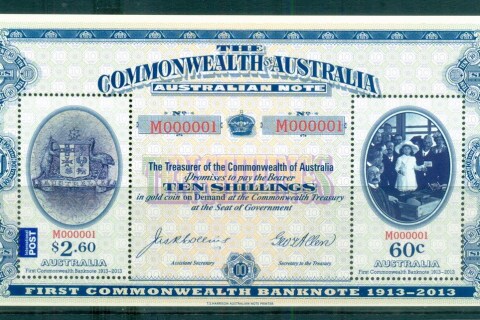 Australia-2013-First-Commonwealth-Banknote-Centenary-MS-MUH