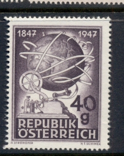 Austria-1947-Telegraph-Centenary-MUH