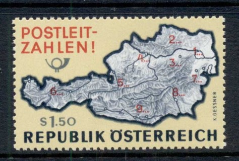 Austria-1966-Postal-Zone-Numbers-MUH