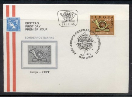 Austria-1973-Europa-Posthorn-Arrow-FDC