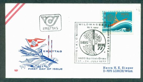 Austria-1977-Kayak-Race-FDC-lot32238