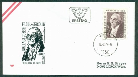 Austria-1977-Nikolaus-Joseph-von-Jacquin-FDC-lot32230