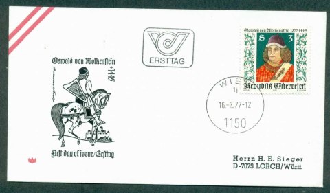 Austria-1977-Oswald-von-Wolkenstein-FDC-lot32231