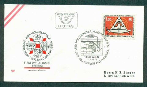 Austria-1978-Construction-Woodworkers-Congress-FDC-lot32259