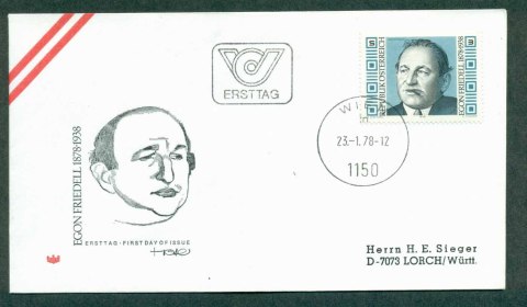 Austria-1978-Egon-Friedell-FDC-lot32246