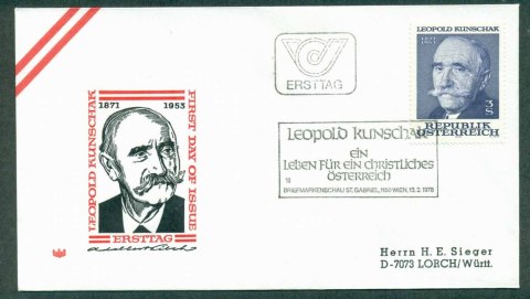 Austria-1978-Leopold-Kunschak-FDC-lot32248