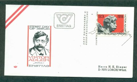 Austria-1978-Viktor-Adler-FDC-lot32258