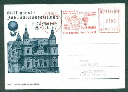 Austria-1983-Balloon-Flight-Card-21-May-83-lot42677