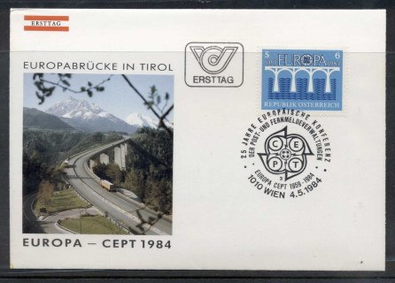 Austria-1984-Europa-Bridge-FDC