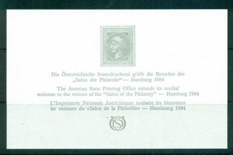 Austria-1984-UPU-Congress-Hamburg-Grey-Print-MS-MUH-lot59465