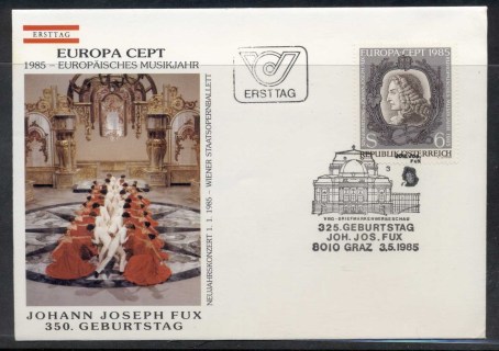 Austria-1985-Europa-Music-Year-FDC