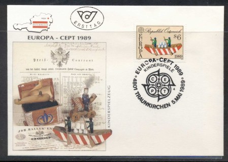 Austria-1989-Europa-Childrens-Play-FDC