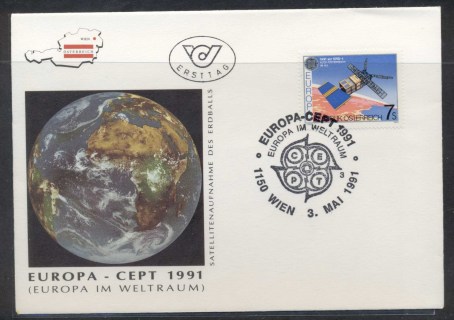 Austria-1991-Europa-Man-in-Space-FDC