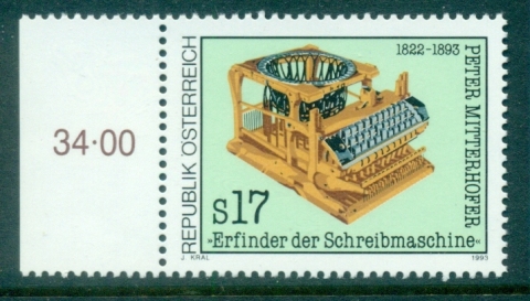 Austria-1993-Vintage-Typewriter-MUH