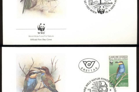 Austria 1988 WWF European Bee-eater 2xFDC