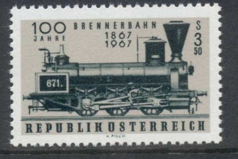 Austria-1967-Brenner-Pass-Railroad-Cent-MUH