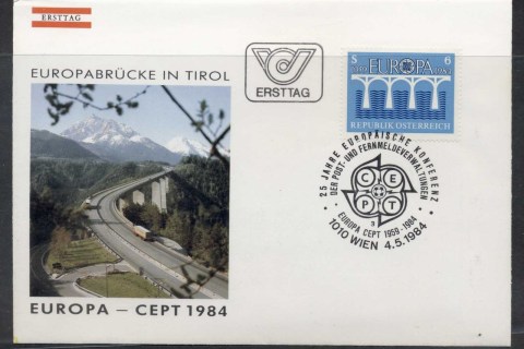 Austria-1984-Europa-Bridge-FDC