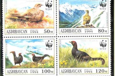 Azerbaijan 1994 WWF Black Grouse