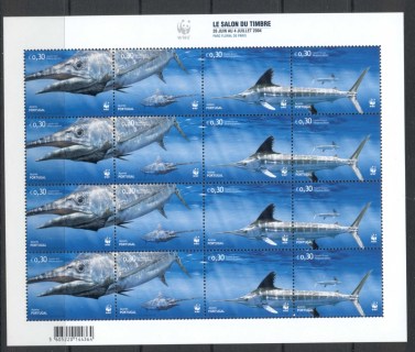 Azores-2004-WWF-Black-marlin-sheet-MUH