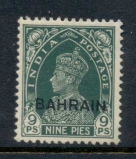 Bahrain-1938-41-KGVI-Opt-on-India-9p-MLH