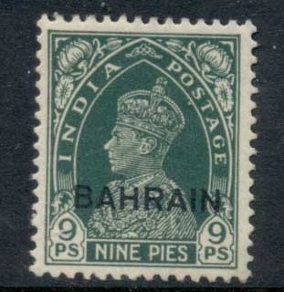Bahrain-1938-41-KGVI-Opt-on-India-9p-MLH
