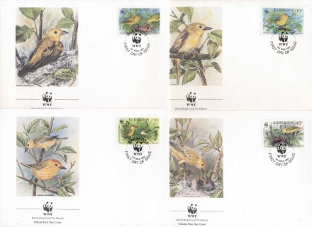 Barbados 1991 WWF Yellow warbler, bird FDC