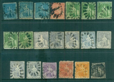 Barbados-1860s-Assorted-Britannia