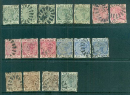 Barbados-1882-on-Assorted-QV