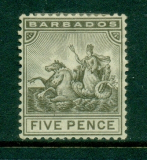 Barbados-1892-1903-Badge-of-Colony-Wmk-Crown-CA-5d-MLH